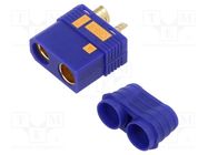 Plug; DC supply; QS; female; PIN: 2; for cable; soldering; blue; 110A 