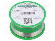 Tin; lead free; Sn96,5Ag3Cu0,5; 0.38mm; 250g; reel; 217÷220°C; 2.5% CYNEL