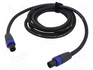 Cable; SpeakON female 4pin,both sides; 9m; black; Øcable: 10.8mm TASKER