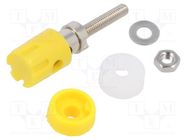 Connector: 4mm banana; socket; 15A; 48VDC; yellow; nickel plated CLIFF