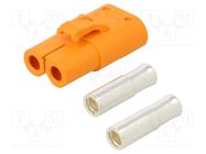 Plug; DC supply; LC; female; PIN: 2; for cable; soldering; orange AMASS