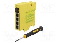 Switch Ethernet; unmanaged; Number of ports: 5; 5÷30VDC; RJ45,SFP BRAINBOXES