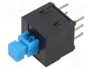 Switch: push-button; Pos: 2; DPDT; 0.1A/30VDC; ON-(ON); Pitch: 2.5mm E-SWITCH