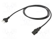 Cable; 3x1mm2; IEC C13 female,SEV-1011 (J) plug; PVC; 1.8m; black 