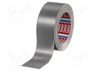 Tape: duct; W: 50mm; L: 50m; Thk: 0.175mm; grey; synthetic caoutchouc TESA