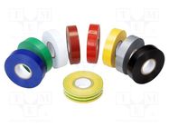 Tape: electrical insulating; W: 19mm; L: 20m; Thk: 0.13mm; PVC film PARTEX