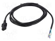 Cable; 3x18AWG; IEC C13 female,wires; PVC; 3m; black; 10A; 125V 