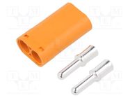 Plug; DC supply; LC; male; PIN: 2; for cable; soldering; orange; 40A AMASS