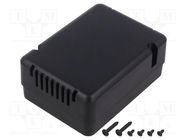 Enclosure: multipurpose; X: 71mm; Y: 96mm; Z: 39mm; ABS; black SUPERTRONIC