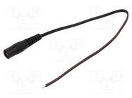 Cable; 2x0.35mm2; wires,DC 5,5/2,5 socket; straight; black; 0.25m WEST POL