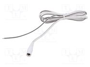 Cable; 2x0.5mm2; wires,DC 5,5/2,5 socket; straight; white; 0.5m WEST POL