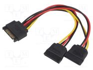 Cable: SATA; SATA 15pin male,SATA 15pin female x2; 0.18m SAVIO