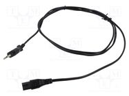 Cable; 2x0.75mm2; CEE 7/16 (C) plug,IEC C7 female; PVC; 2m; black Qualtek Electronics