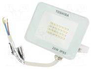 Lamp: LED flood light; 20W; 230VAC; white cold; 120°; 6500K; IP65 TOSHIBA LED LIGHTING