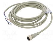 Cable: for sensors/automation; PIN: 4; 3m; plug; CI; Colour: grey AUTONICS