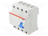 RCD breaker; Inom: 63A; Ires: 30mA; Max surge current: 5000A; IP20 ABB