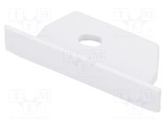 Cap for LED profiles; white; 20pcs; with hole; DIAGONAL14 TOPMET