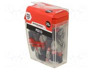 Screwdriver bit; Pozidriv®; PZ2; Kind: impact; Overall len: 25mm Milwaukee