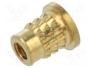 Threaded insert; brass; M2,5; BN 37901; L: 5.2mm; for plastic TAPPEX