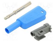 Connector: 4mm banana; 19A; 1kV; blue; 1mm2; nickel plated STÄUBLI