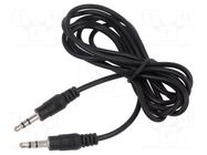 Cable; Jack 3.5mm 3pin plug,both sides; 1.8m; black; PVC VCOM