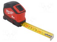 Measuring tape; L: 8m; Width: 25mm; measure Milwaukee