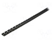 Spiral wrapping; ØBundle : 13mm; polypropylene; black; L: 1m HELLERMANNTYTON