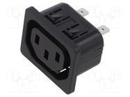 Connector: AC supply; socket; female; IEC 60320; C13 (F); -25÷70°C SCHURTER