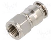 Push-in fitting; straight; -0.99÷20bar; nickel plated brass AIGNEP