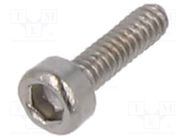 Screw; M1.4x5; 0.3; Head: cheese head; hex key; HEX 1,3mm; DIN 912 BOSSARD