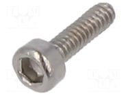 Screw; M1.4x5; 0.3; Head: cheese head; hex key; HEX 1.3mm; DIN 912 BOSSARD