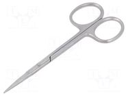 Scissors; for precision works; 110mm; Material: stainless steel IDEAL-TEK