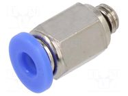 Push-in fitting; straight; -0.95÷15bar; nickel plated brass PNEUMAT