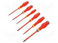 Kit: screwdrivers; insulated; Pozidriv®,slot; 6pcs. FACOM