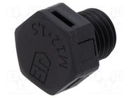 Pressure compensation device; IP68; Thread: M12; Body: black; 10mm FIBOX