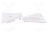 Cap for LED profiles; white; 20pcs; ABS; GEN2,with hole; CORNER14 TOPMET