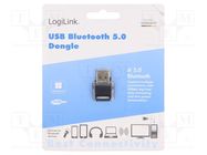 BT adapter; USB A; Bluetooth 5.0 + EDR; USB; 3Mbps; 10m LOGILINK