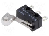 Microswitch SNAP ACTION; 0.1A/30VDC; SPDT; Rcont max: 100mΩ; D2F OMRON Electronic Components