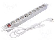 Plug socket strip: protective; Sockets: 9; 230VAC; 16A; black; 2m LOGILINK