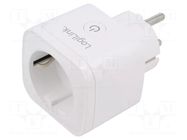Plug socket strip: protective; Sockets: 1; 230VAC; 16A; white; IP20 LOGILINK