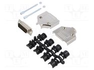 D-Sub; PIN: 15; plug; male; for cable; straight; soldering MH CONNECTORS