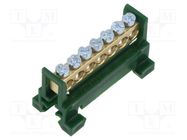 Connector: terminal block; 16mm2; ways: 1; terminals: 7; green; TS35 PAWBOL