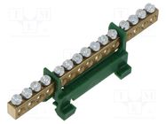 Connector: terminal block; 16mm2; ways: 1; terminals: 12; green PAWBOL