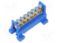 Connector: terminal block; 16mm2; ways: 1; terminals: 7; blue; TS35 PAWBOL