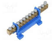 Connector: terminal block; 16mm2; ways: 1; terminals: 12; blue; TS35 PAWBOL