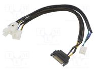 Wire: for fan supplying; Plug: straight; 0.3m; splitter 3x Akasa