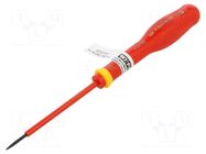 Screwdriver; insulated; slot; 2,0x0,4mm; Blade length: 40mm; 1kVAC FACOM