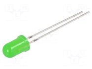 LED; green; 5mm; 1120÷1560mcd; 30°; Front: convex; 15VDC; -30÷85°C OPTOSUPPLY