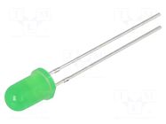 LED; green; 5mm; 1560÷2180mcd; 30°; Front: convex; 3÷5VDC; -30÷85°C OPTOSUPPLY