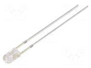 LED; red; 3mm; 2180÷3000mcd; 30°; Front: convex; 12VDC; No.of term: 2 OPTOSUPPLY